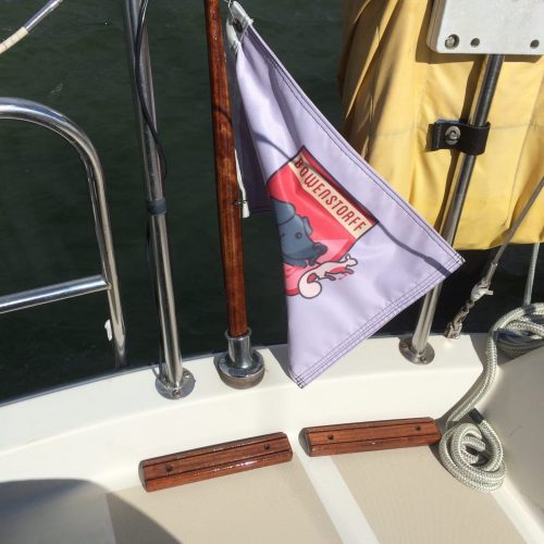 Teak Flag Pole 1 Month Later