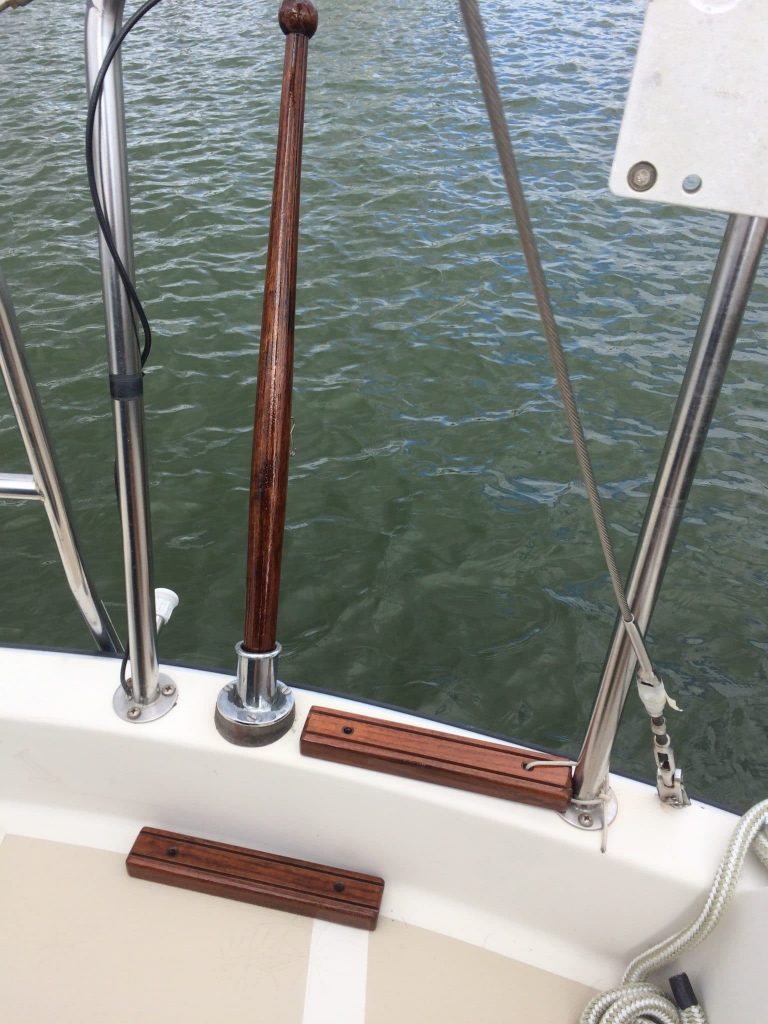 Teak Flag Pole After D1 and D2