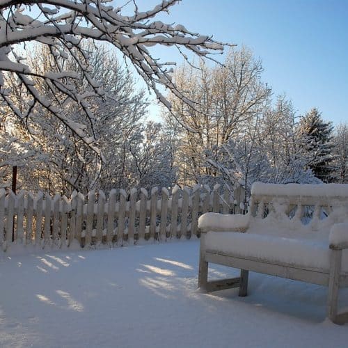 yard farniture in the winter